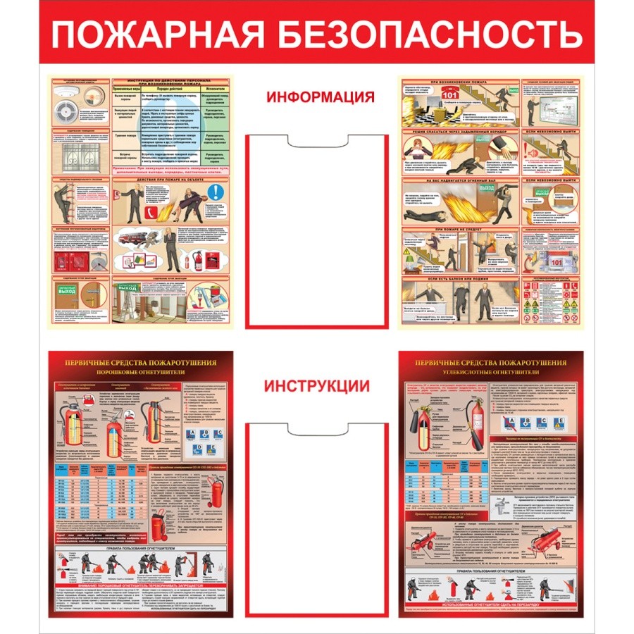 Стенд "Пожарная безопасность (Пластик 1000 х 900 х 3)"