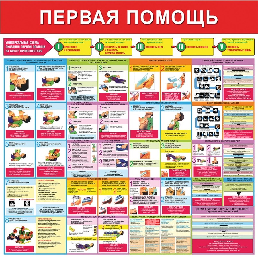 Стенд "Первая помощь (Пластик 1000 x 1000 х 3)"